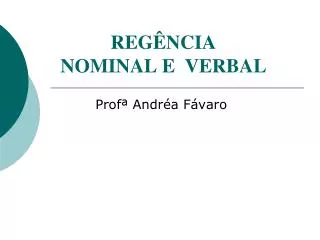 reg ncia nominal e verbal