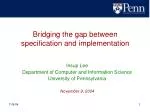 Bridging the gap between specification and implementation - slide 1