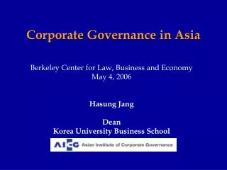 Corporate Governance in Asia