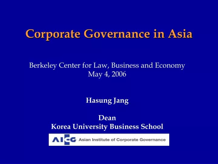 corporate governance in asia