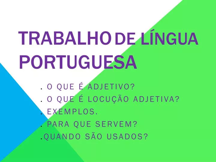 trabalho de l ngua portuguesa