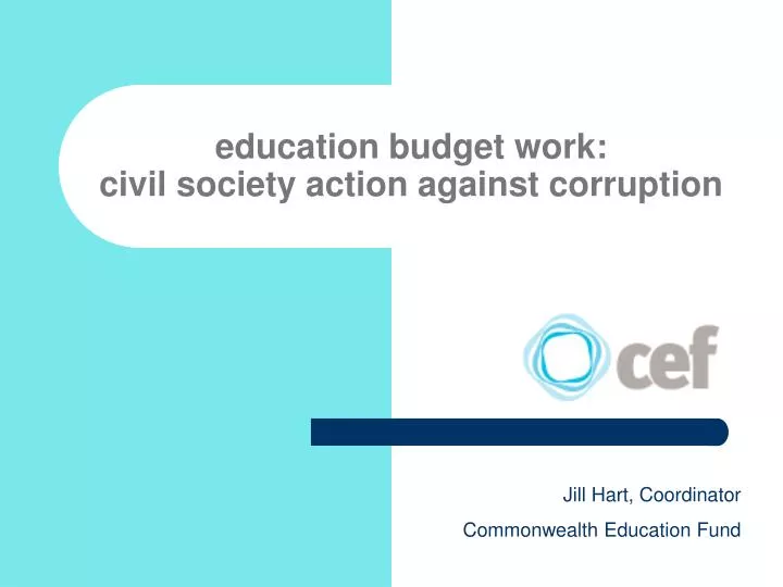 education budget work civil society action against corruption
