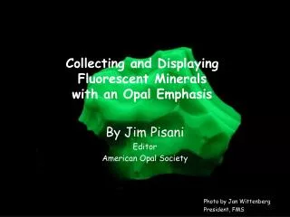 Collecting and Displaying Fluorescent Minerals with an Opal Emphasis