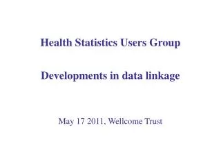 Health Statistics Users Group