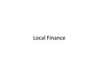 Local Finance