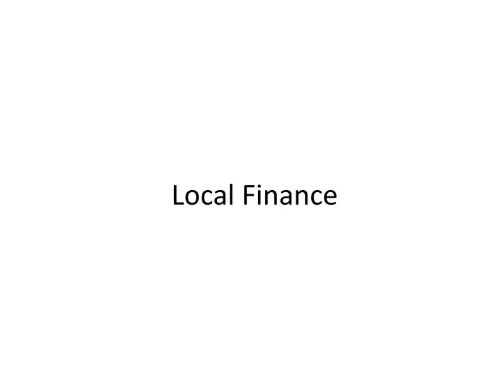 local finance