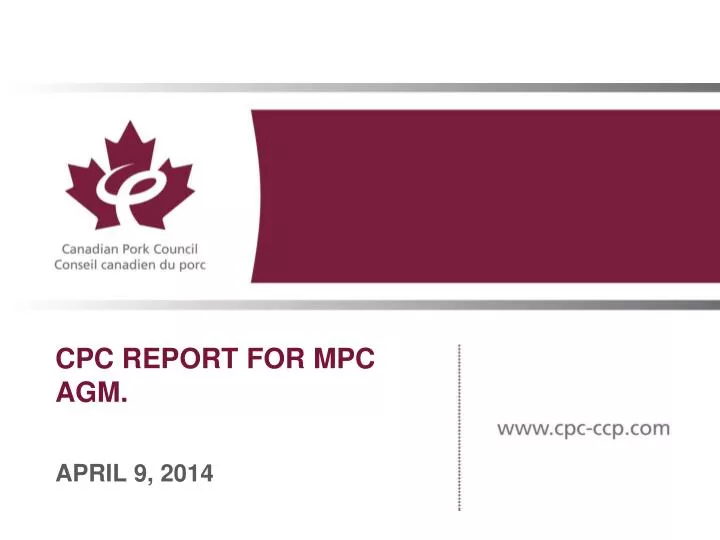 cpc report for mpc agm