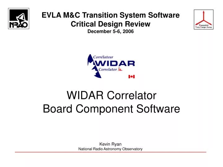 widar correlator board component software