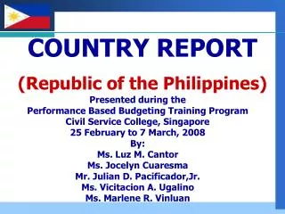 COUNTRY REPORT (Republic of the Philippines)