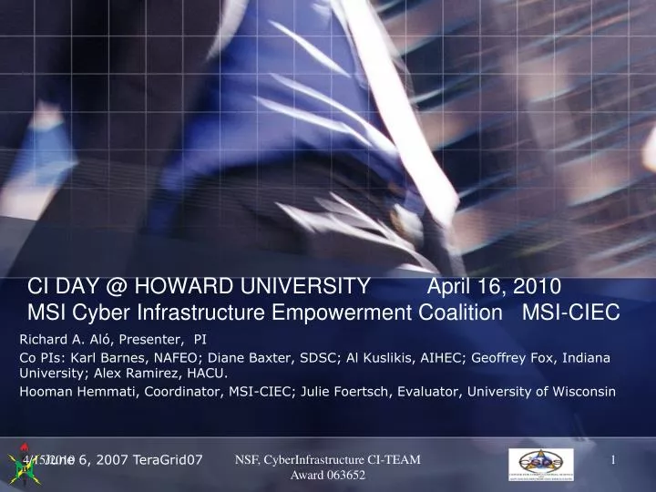 ci day @ howard university april 16 2010 msi cyber infrastructure empowerment coalition msi ciec