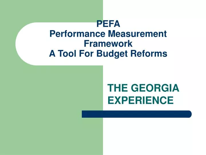 pefa performance measurement framework a tool for budget reforms