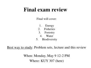 Final exam review