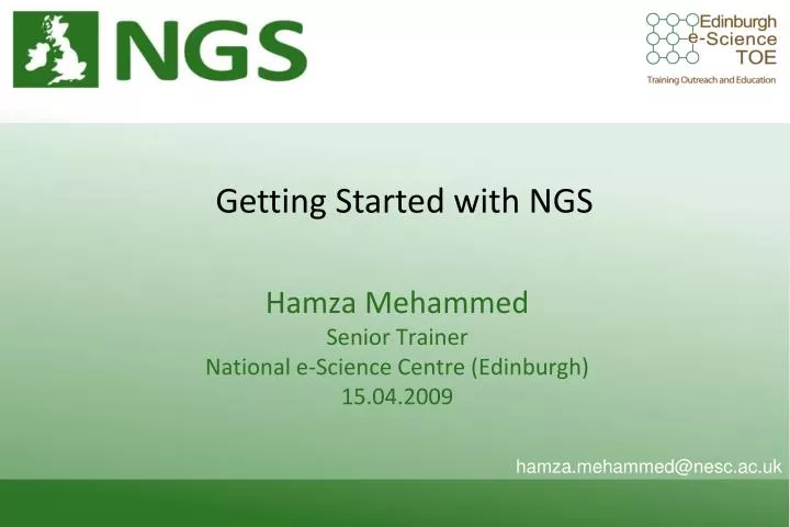 hamza mehammed senior trainer national e science centre edinburgh 15 04 2009