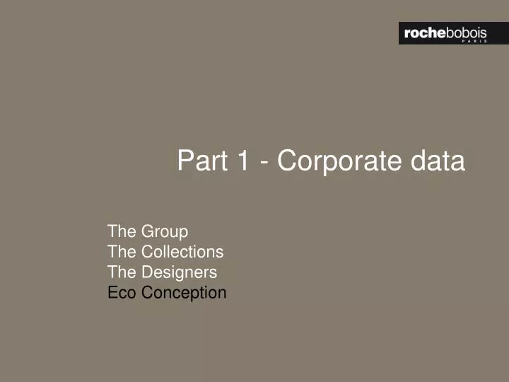 part 1 corporate data