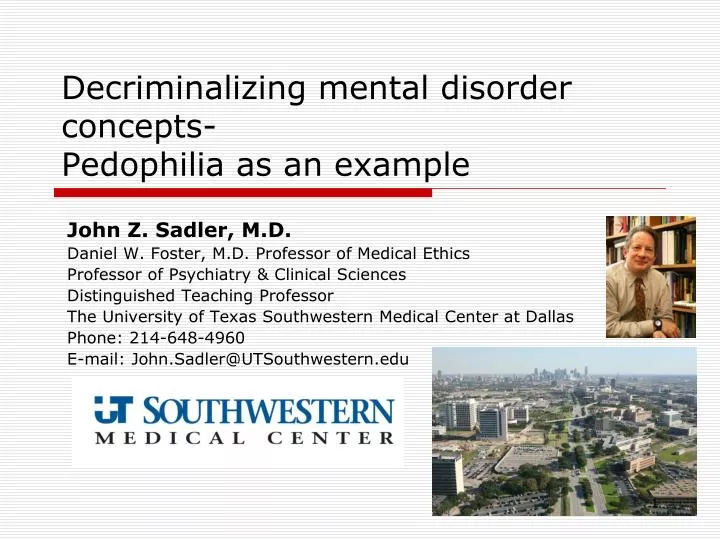 decriminalizing mental disorder concepts pedophilia as an example