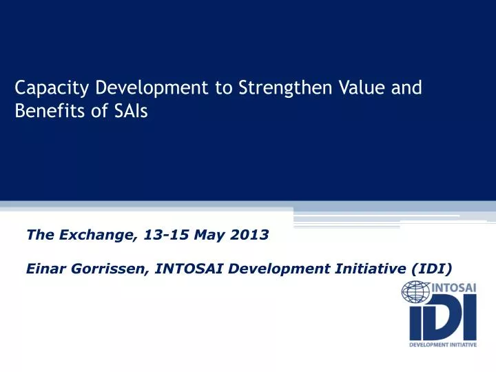 capacity development to strengthen value and benefits of sais