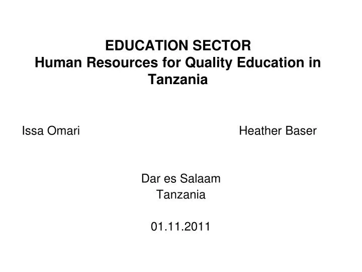 education sector human resources for quality education in tanzania