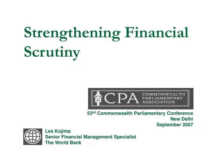 strengthening financial scrutiny