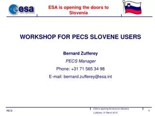 ESA is opening the doors to Slovenia