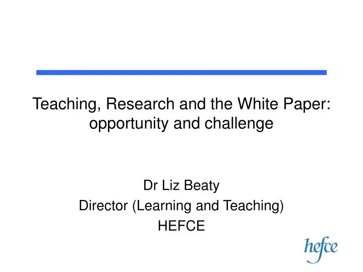 teaching research and the white paper opportunity and challenge