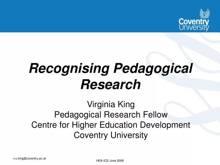 recognising pedagogical research