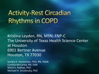 Activity-Rest Circadian Rhythms in COPD
