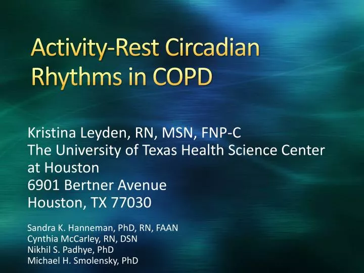 activity rest circadian rhythms in copd