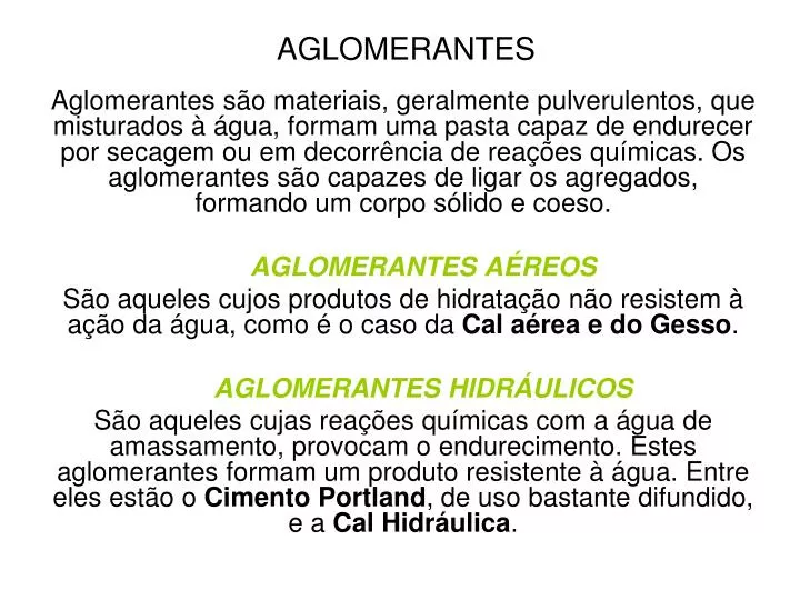 aglomerantes