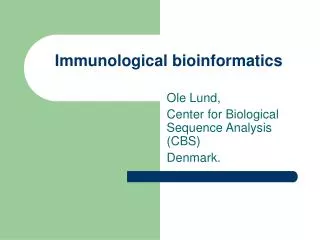 Immunological bioinformatics