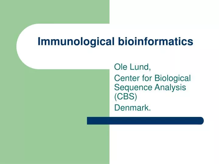 immunological bioinformatics