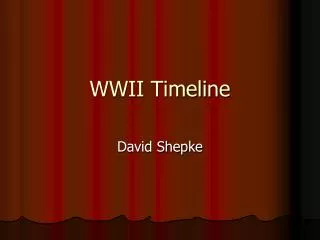 WWII Timeline