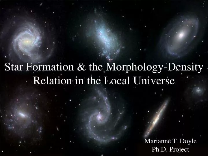 star formation the morphology density relation in the local universe