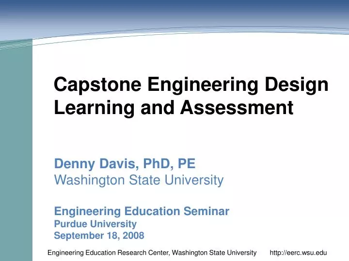 capstone engineering design learning and assessment