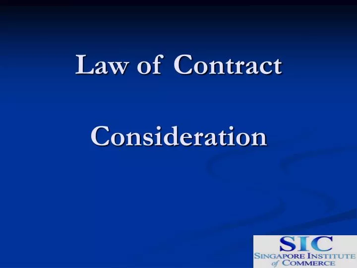 law of contract consideration