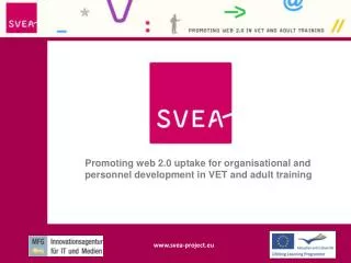 Promoting web 2.0 uptake for organisational and personnel development in VET and adult training