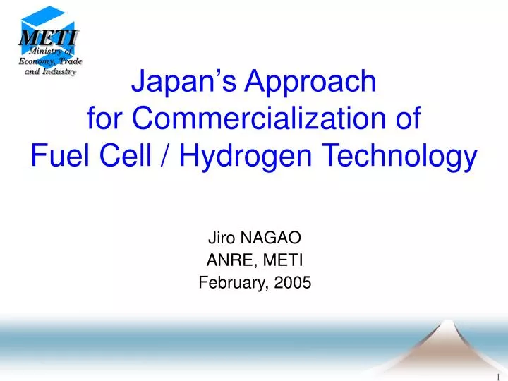 japan s approach for commercialization of fuel cell hydrogen technology