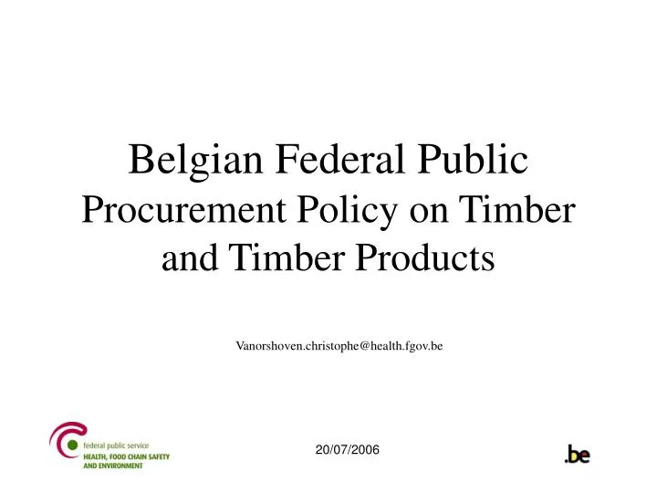 belgian federal public procurement policy on timber and timber products