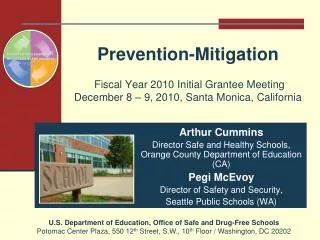 Arthur Cummins Director Safe and Healthy Schools, Orange County Department of Education (CA)