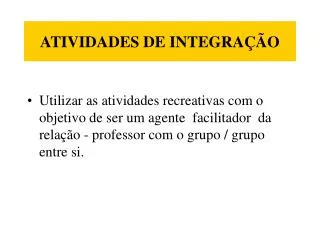 atividades de integra o