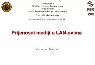 prijenosni mediji u lan ovima