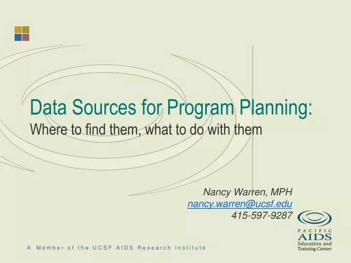 data sources for program planning where to find them what to do with them