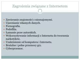 zagro enia zwi zane z internetem