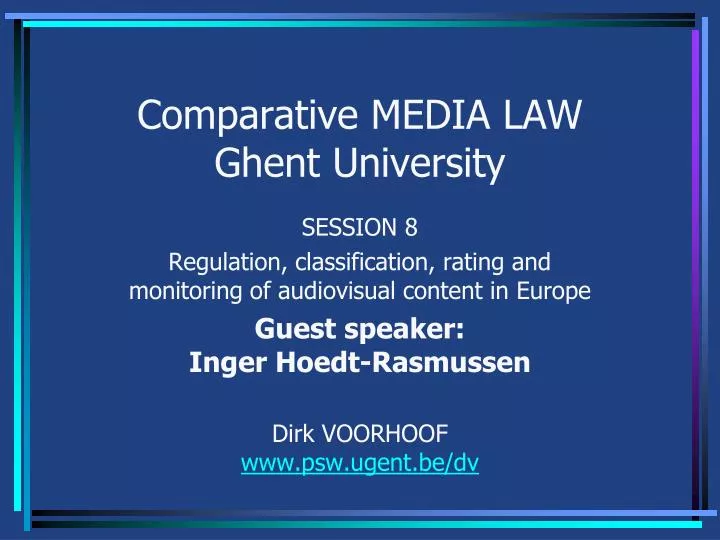 comparative media law ghent university