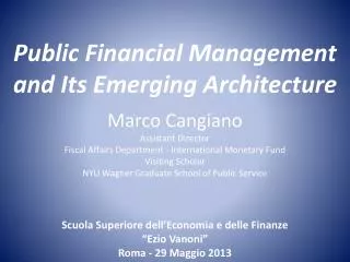 public financial management and its emerging architecture