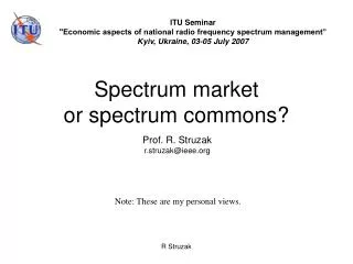 Spectrum market or spectrum commons?