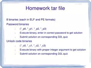 Homework tar file