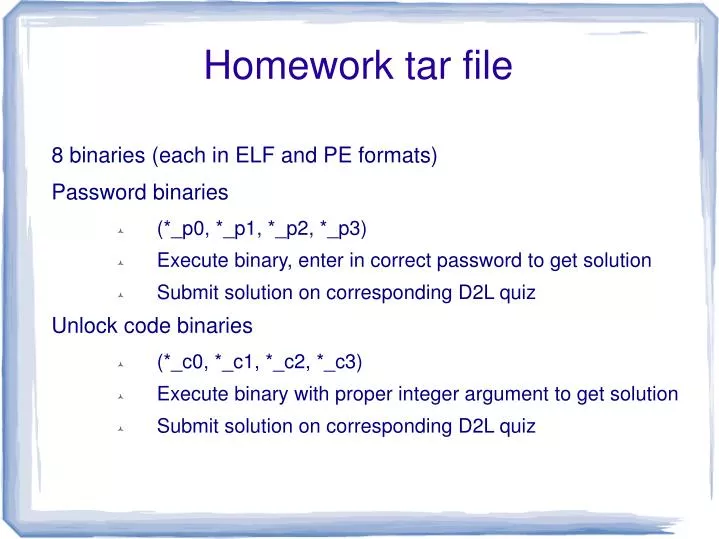 homework tar file