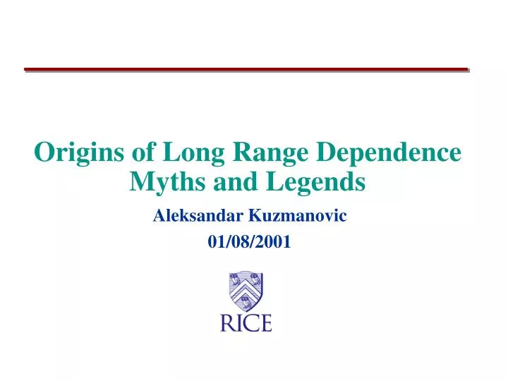 origins of long range dependence myths and legends