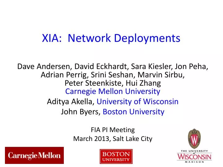 xia network deployments