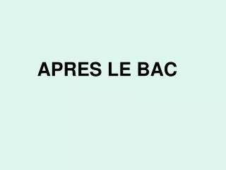 apres le bac